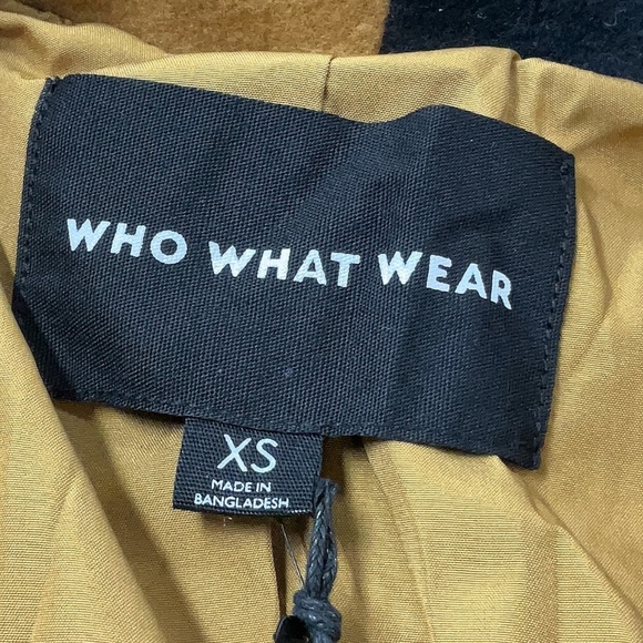 NEW Who What Wear Target Two-Tone Long Overcoat Pea Coat Brown Black XS NWT - Picture 3 of 4